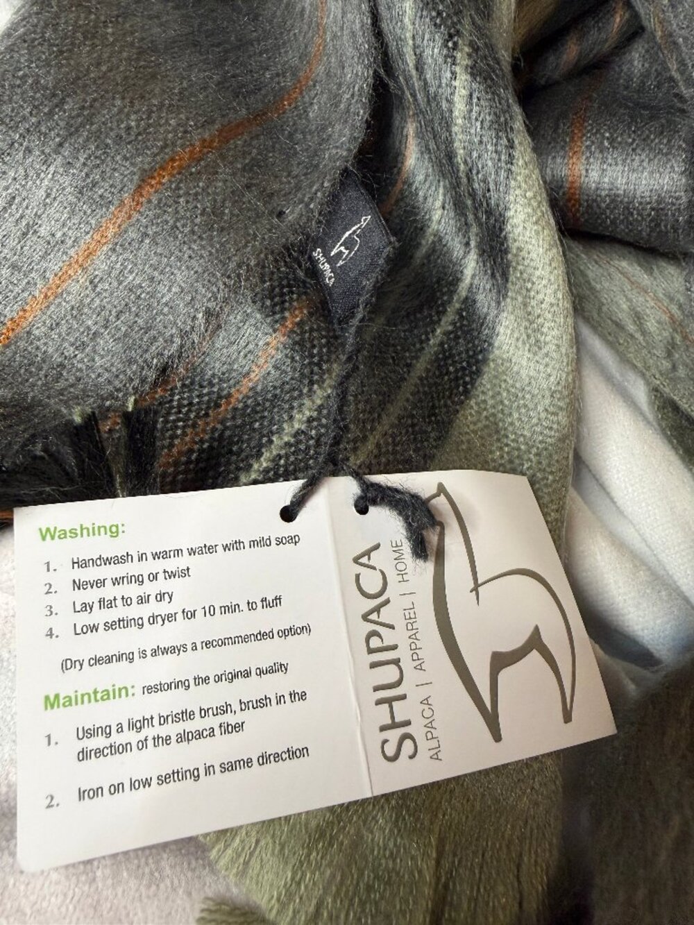 Shupaca Alpaca Wool Blend Scarf — Hypoallergenic & Eco‑Friendly